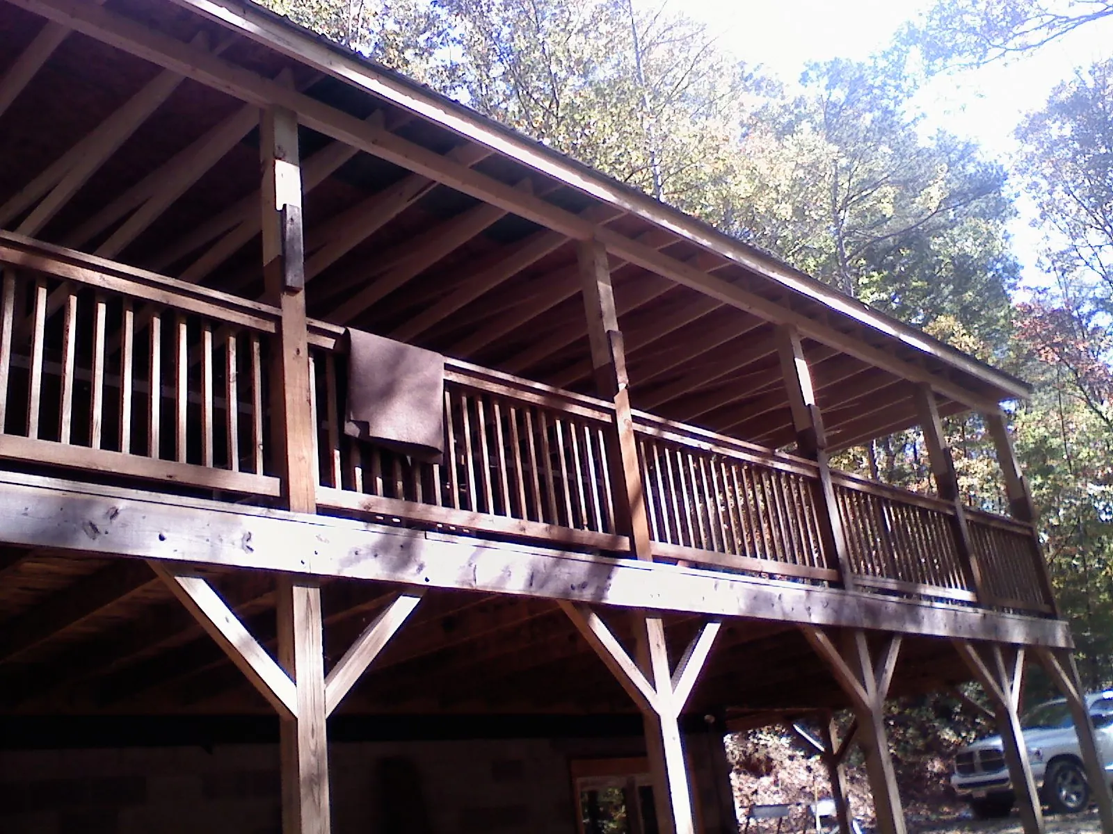 Timber framing under a new elevated porch and deck — Roof Leak Repair in Rancho Palos Verdes by Roofing Brothers